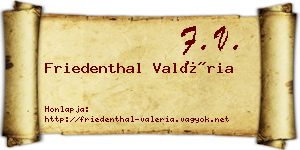 Friedenthal Valéria névjegykártya